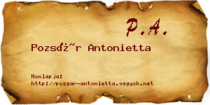 Pozsár Antonietta névjegykártya